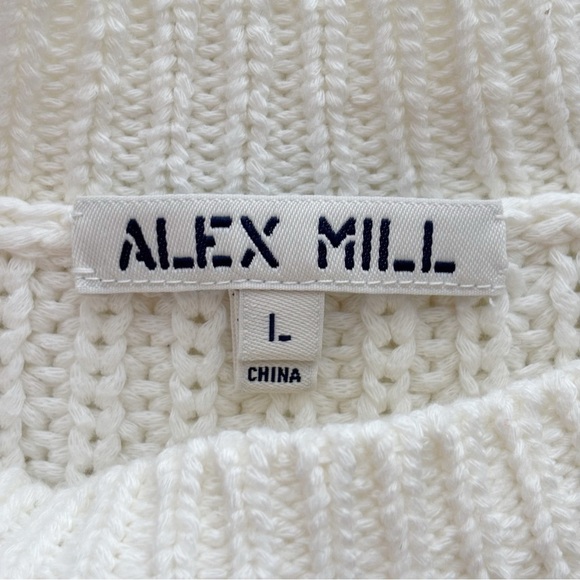Alex Mill Crew Neck Pullover Sweater Large Ivory - Picture 6 of 8